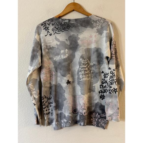 Venti6 Peace Sign Hip Hop Graphic Sweater - Picture 4 of 7